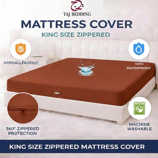 Zipper Waterproof Mattress Cover Rust