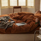 Reversible Duvet Set Velvet  - Caramel Brown (283)
