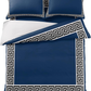 Luxury Embossed Velvet Duvet Set - Navy Blue