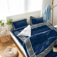 Luxury Embossed Velvet Duvet Set - Navy Blue