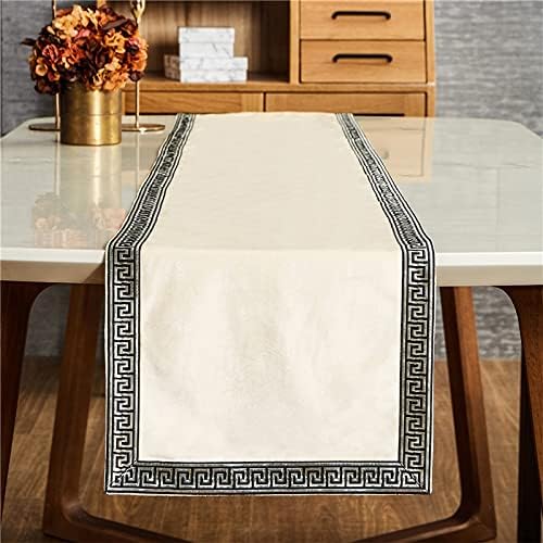7 Pieces Velvet Table Runner Off White