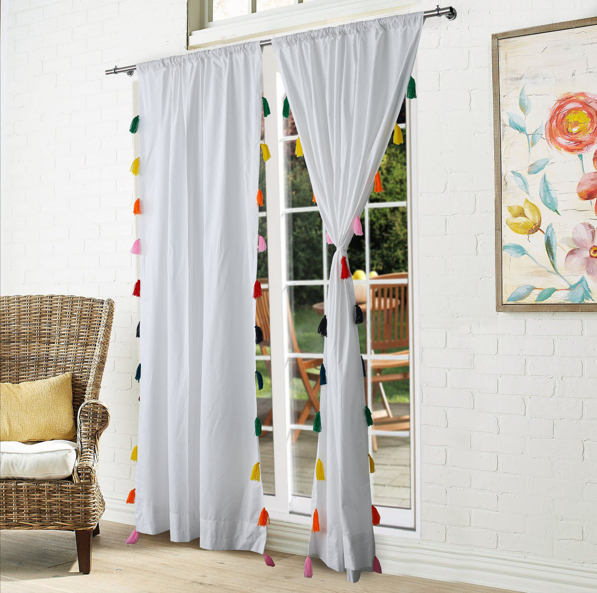 2 Pieces Plain Dyed Eyelet Curtains with linning